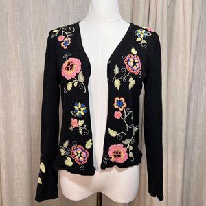 Intuitions Vintage Embroidered Black Cardigan – Tagged M (Fits S)